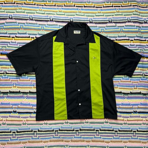 90s BC Ethic Lounge Graphic Button-up Bowling Shirt - Picture 2 of 8